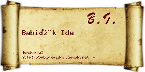 Babiák Ida névjegykártya