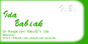 ida babiak business card